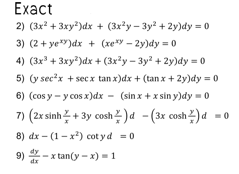 Exact ( 3 x 2 + 3 x y 2 ) d x + ( 3 x 2 y - 3 y 2