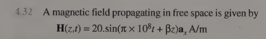 A magnetic field propagating in free space is