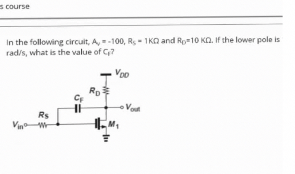 s course In the following circuit, A v = - 1 0 0