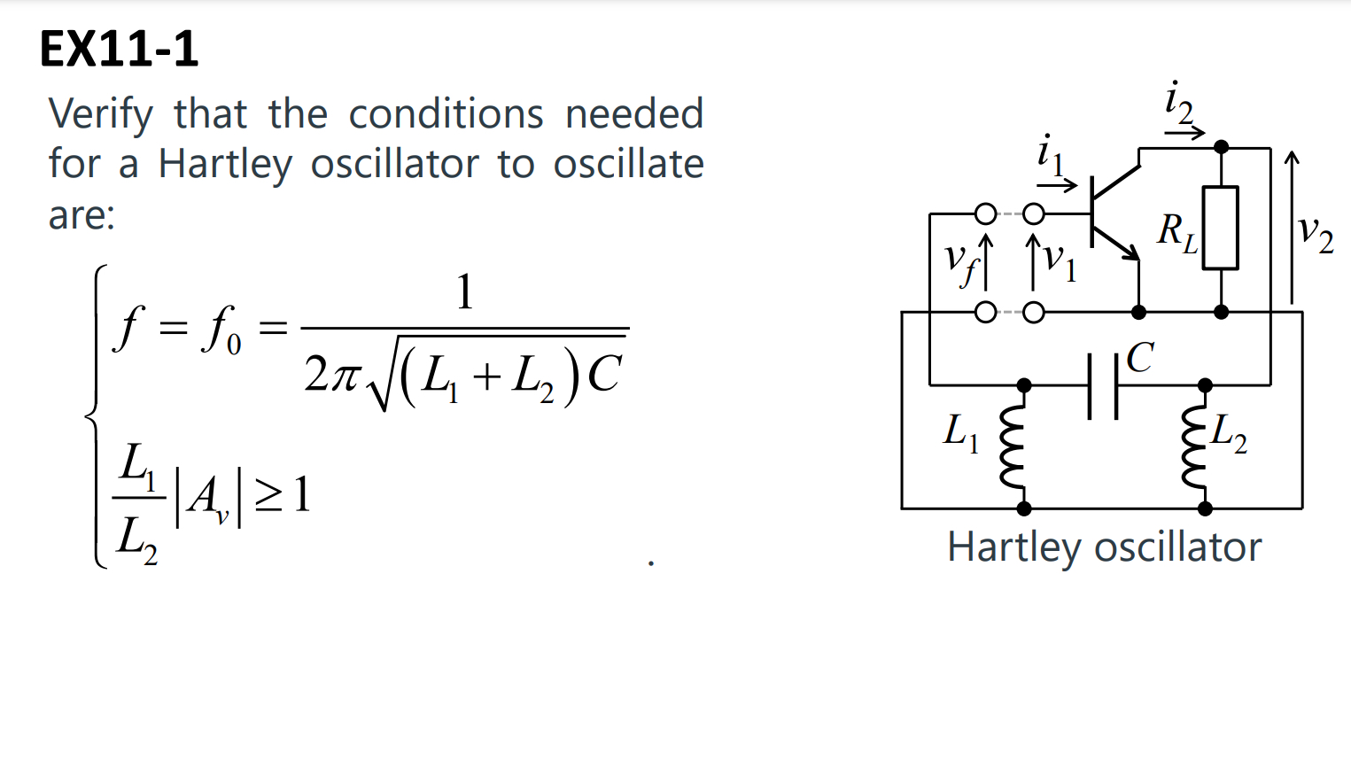 EX 1 1 - 1 Verify that the conditions needed for