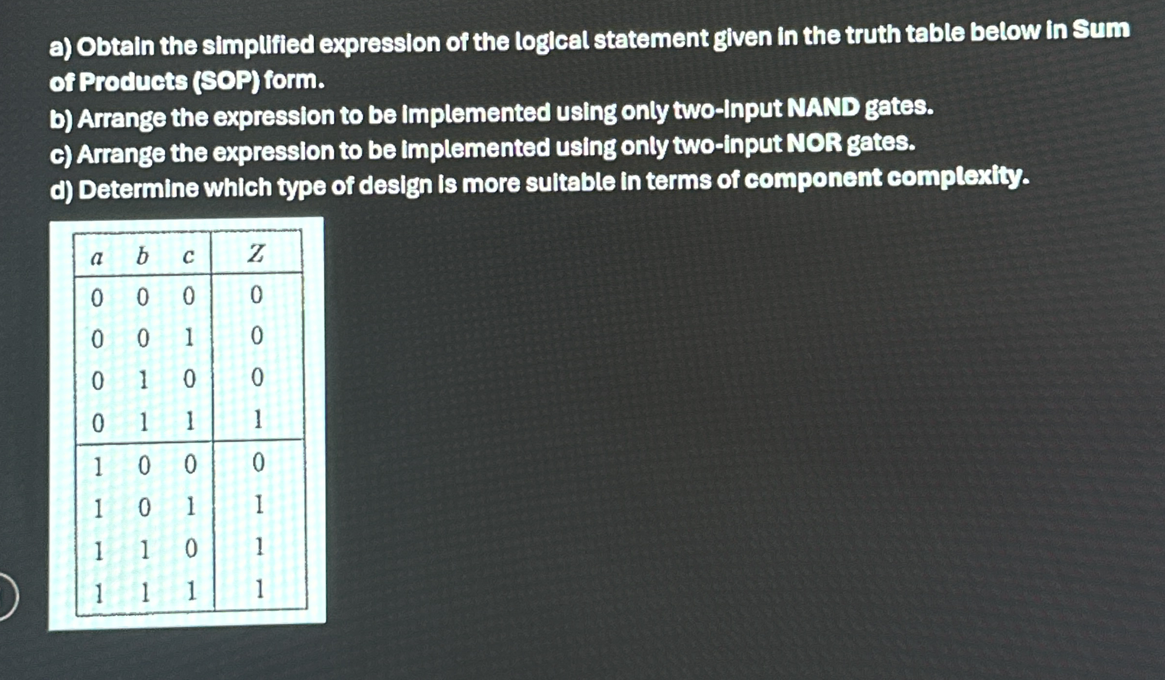 a ) Obtain the simplified expression of the