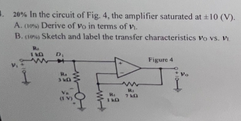 2 0 % In the circuit of Fig. 4 , the amplifier