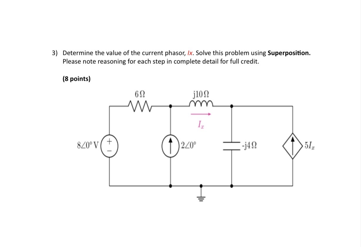 Determine the value of the current phasor, I x .
