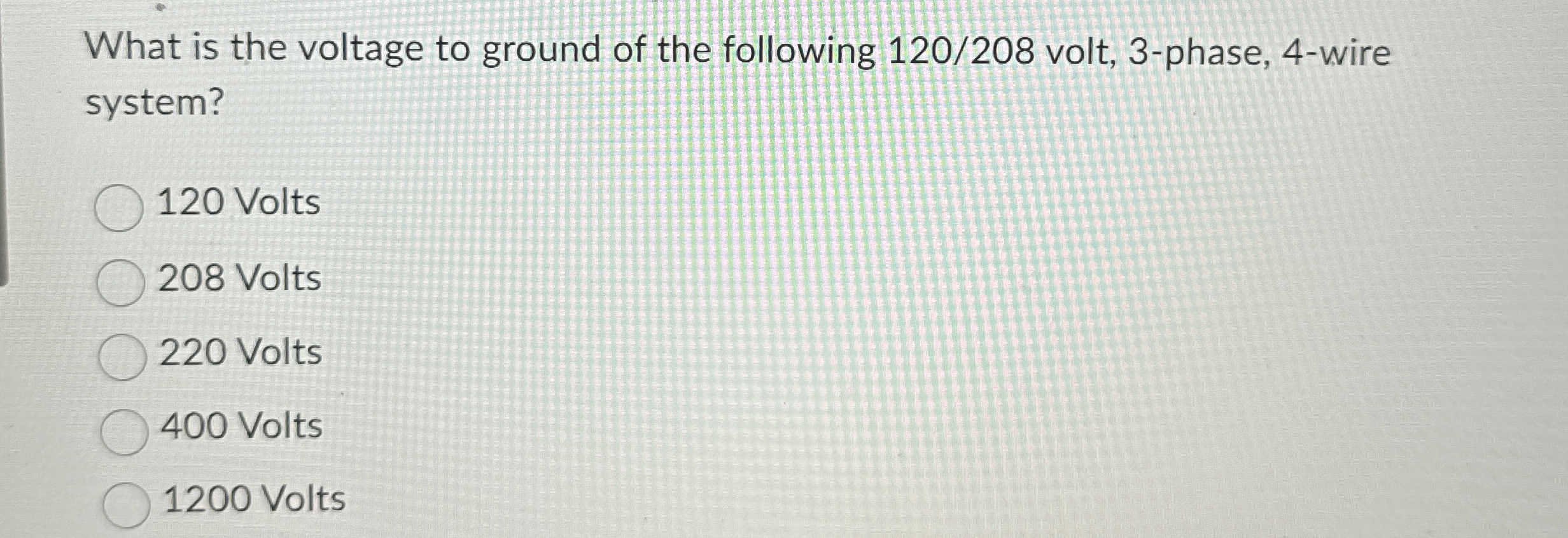 What is the voltage to ground of the following 1