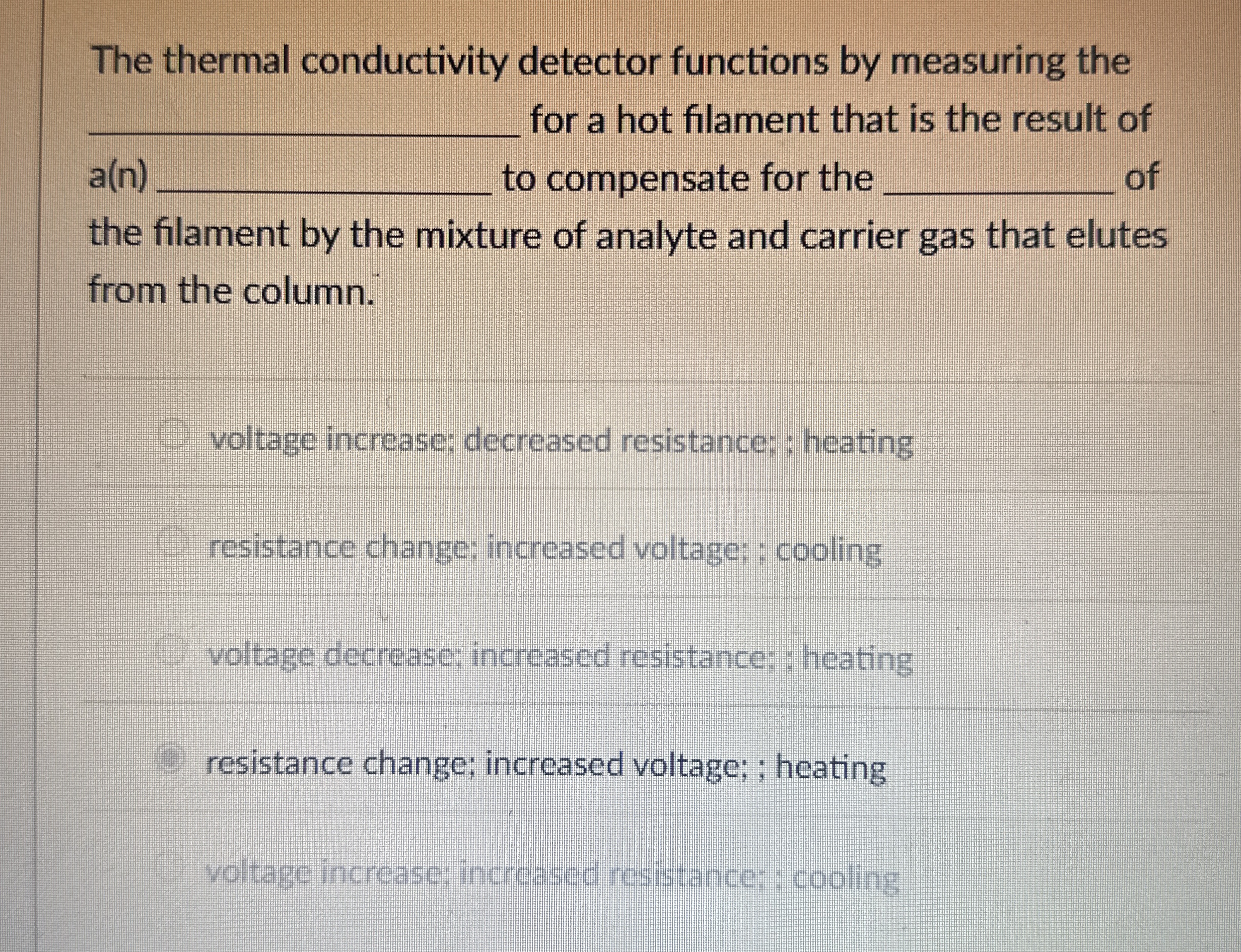 The thermal conductivity detector functions by