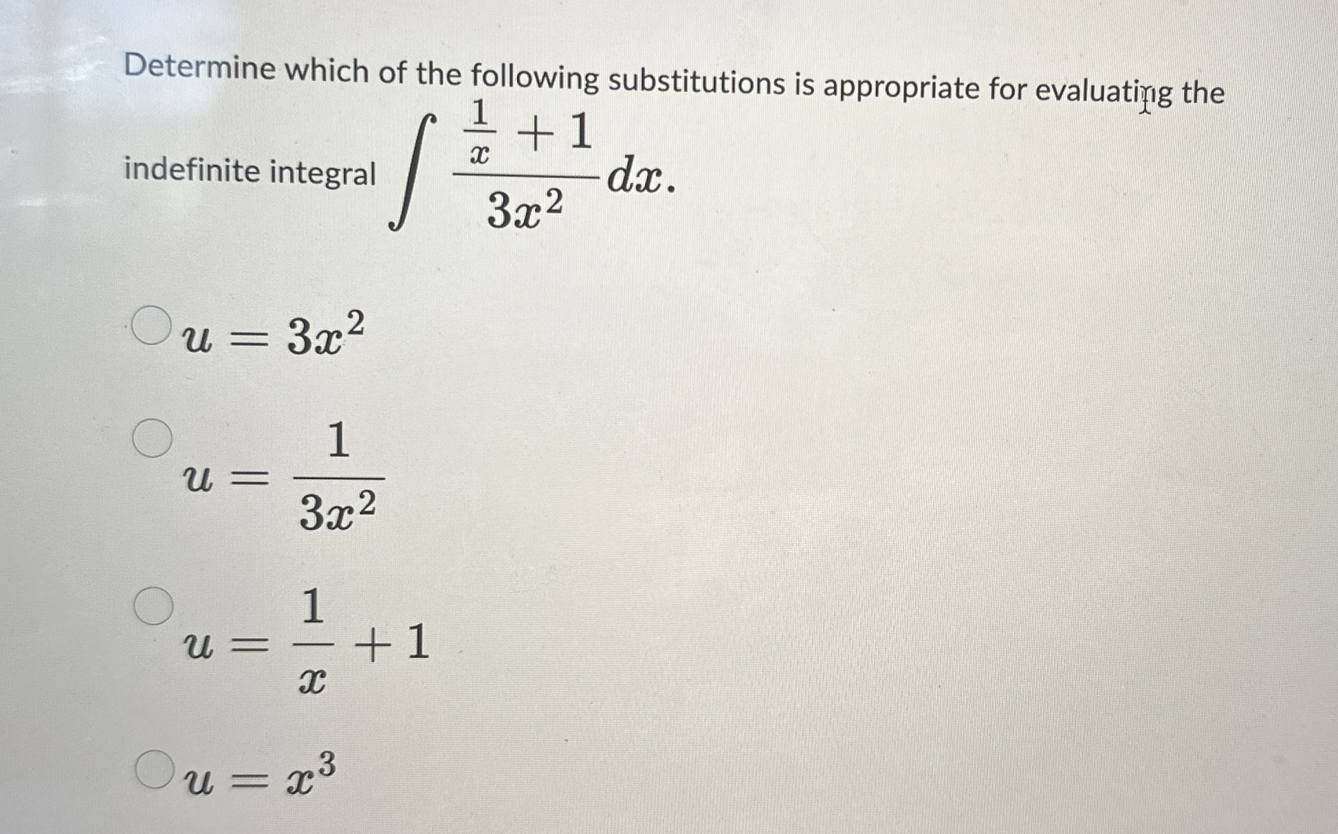 Determine which of the following substitutions is
