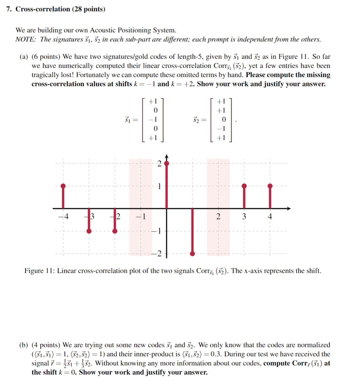 Cross - correlation ( 2 8 points ) We are