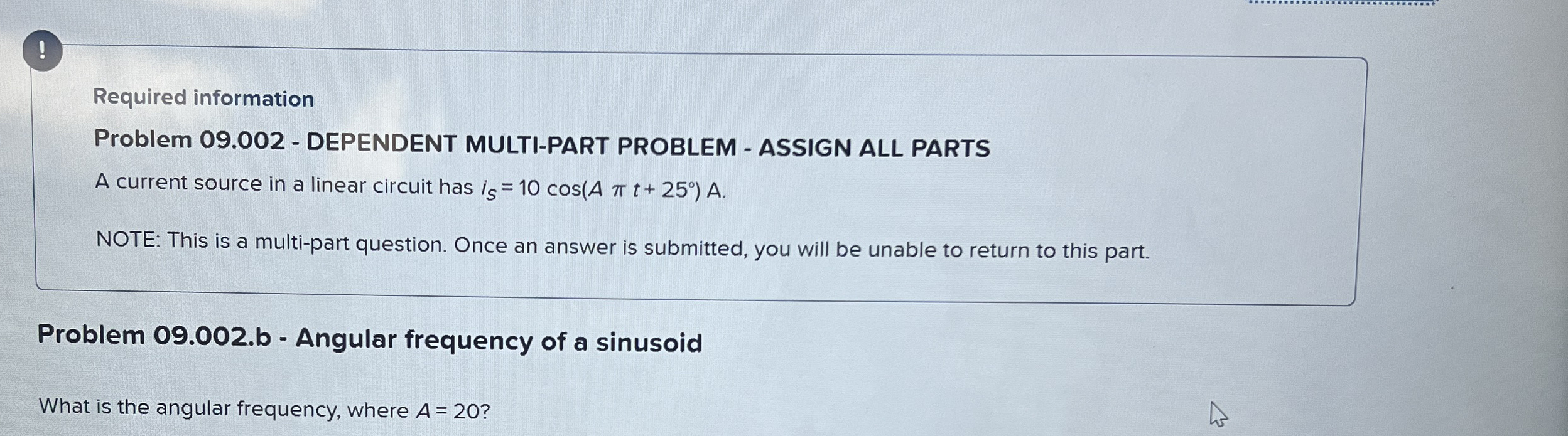 Steps for ! Required information Problem 0 9 . 0