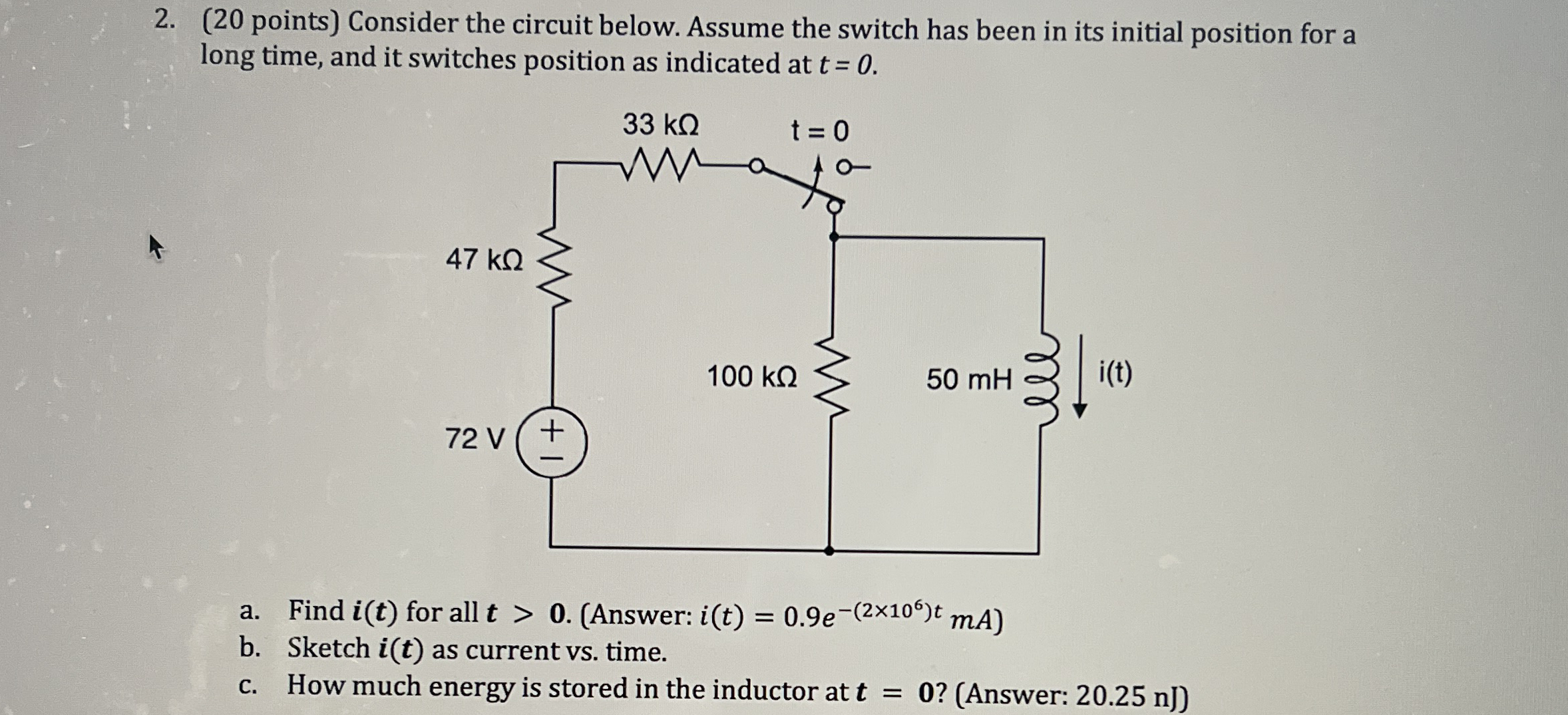 Show the steps on how to solve the problem ( 2 0