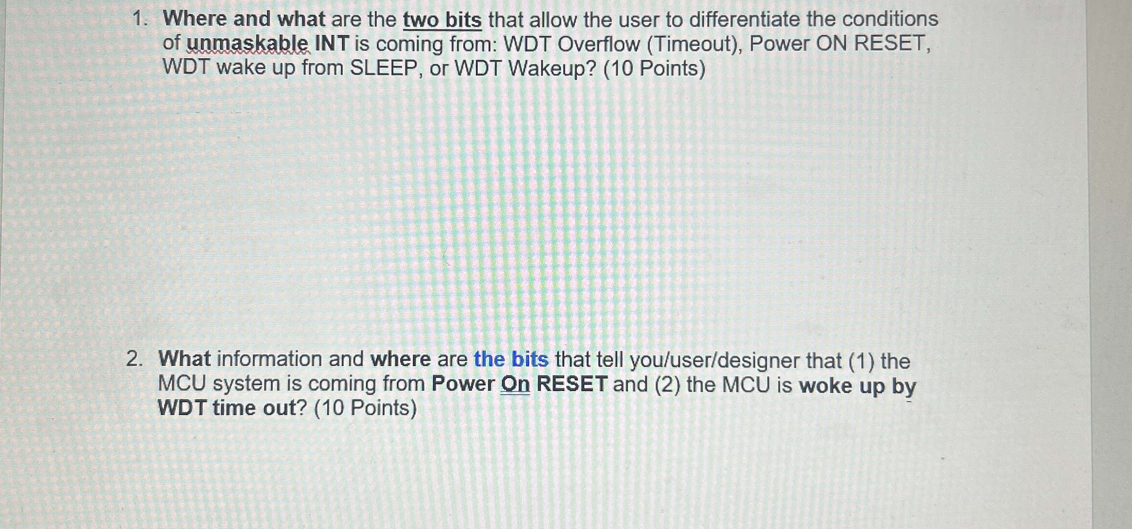 Where and what are the two bits that allow the