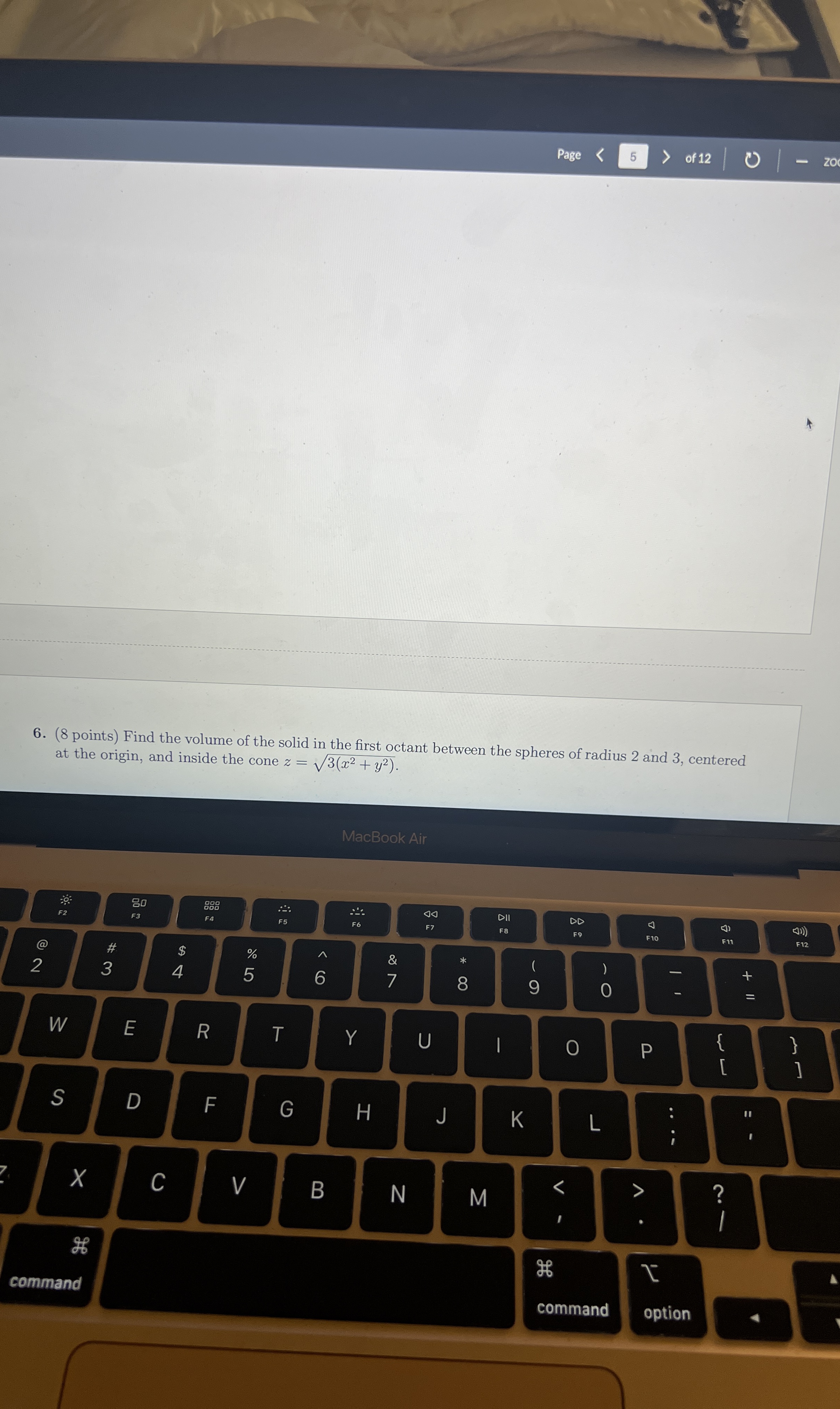 Page 5 of 1 2 6 . ( 8 points ) Find the volume of