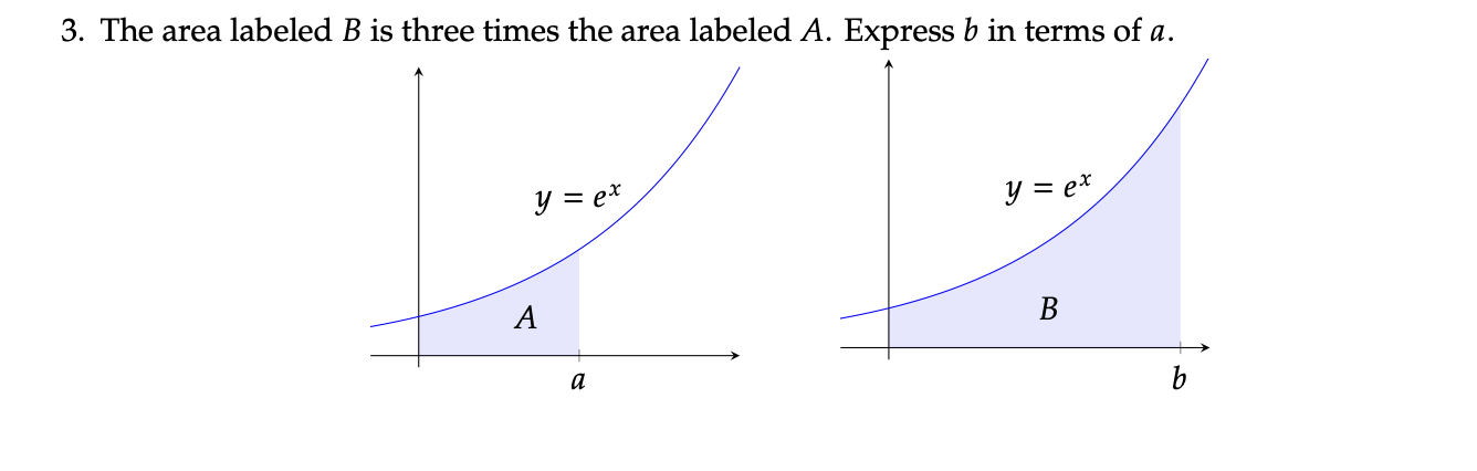 3 . The area labeled \ ( B \ ) is three times the