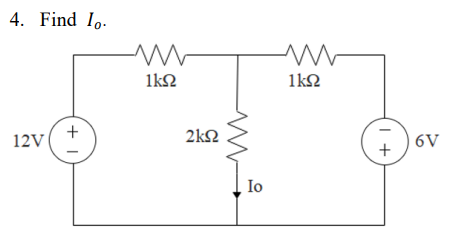 Find I _ ( 0 ) . Using Superposition