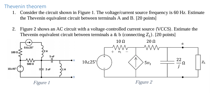 Thevenin theorem 1 . Consider the circuit shown