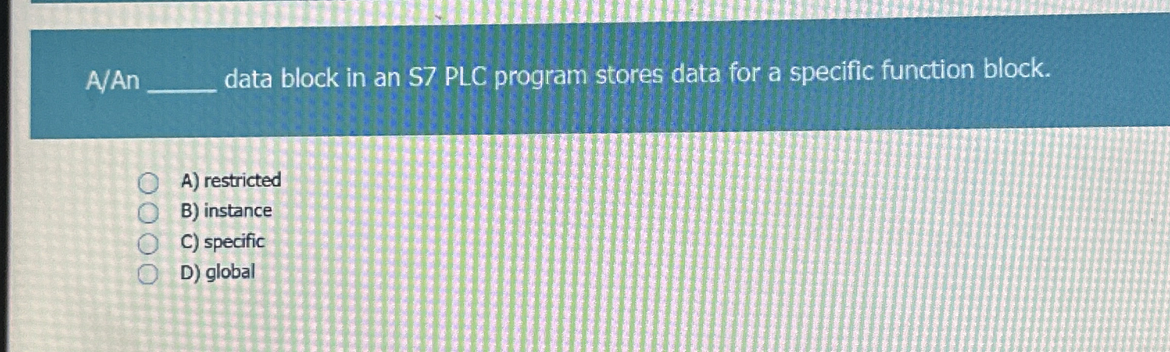 A / An q , data block in an S 7 PLC program