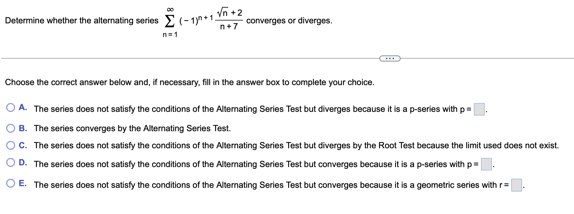 Determine whether the alternating series \ ( \