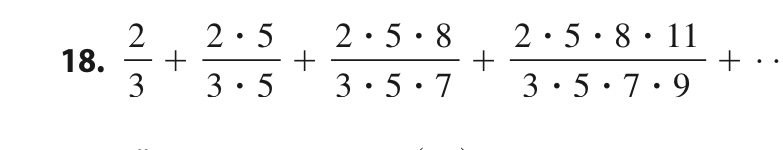 2 3 + 2 * 5 3 * 5 + 2 * 5 * 8 3 * 5 * 7 + 2 * 5 *