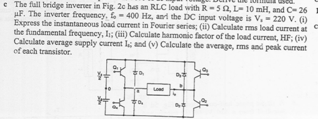 c The full bridge inverter in Fig. 2 c has an RLC