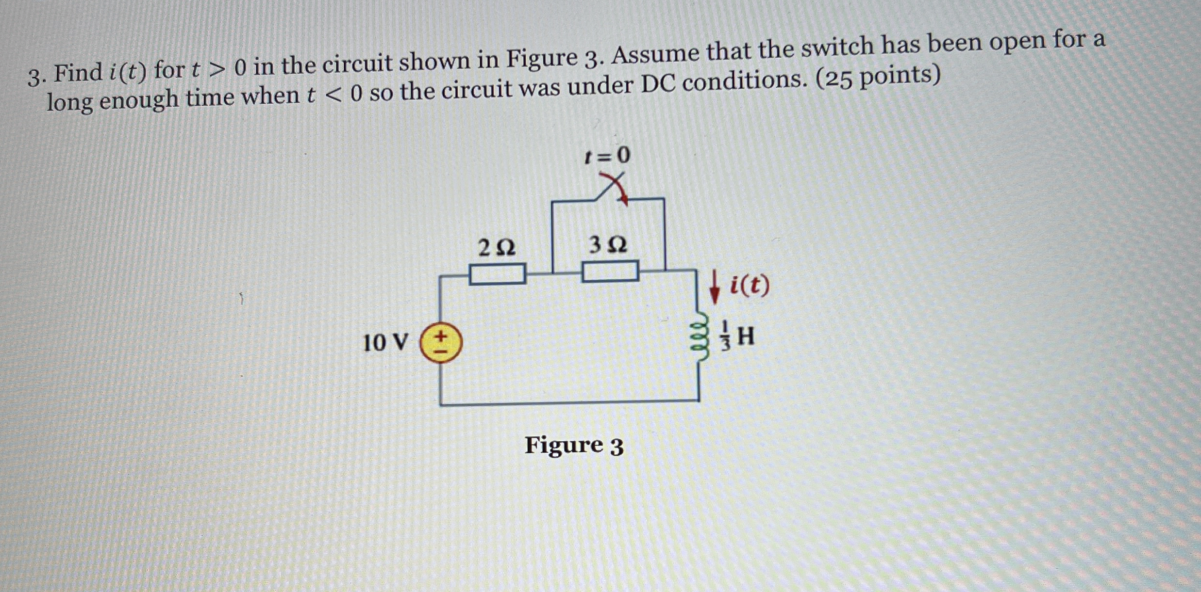 Find i ( t ) for t  style=