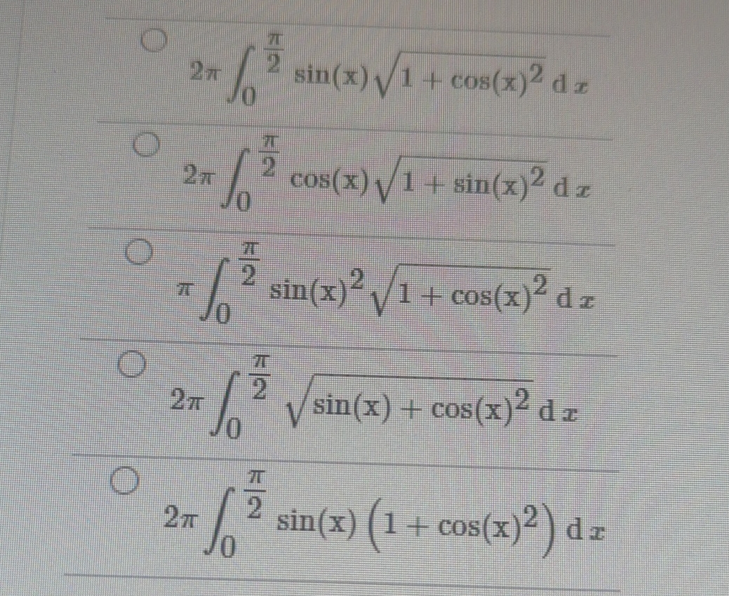 consider the area A of the surface of revolution