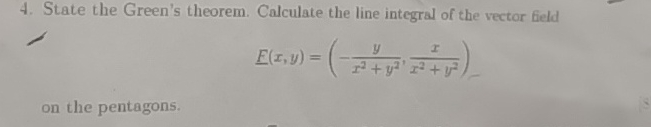 State the Green's theorem. Calculate the line