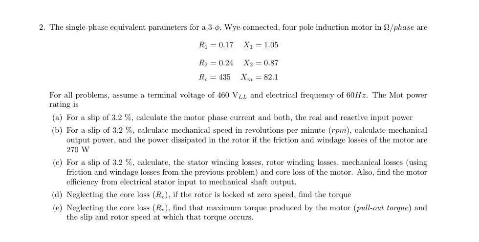 The single - phase equivalent parameters for a 3