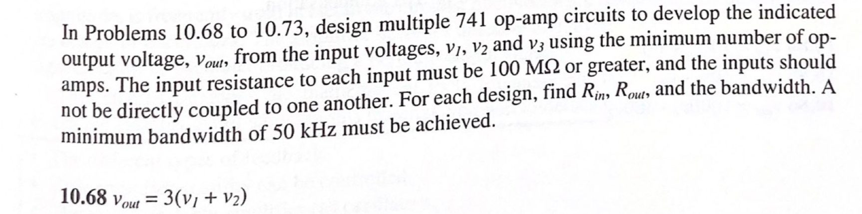 In Problems 1 0 . 6 8 to 1 0 . 7 3 , design