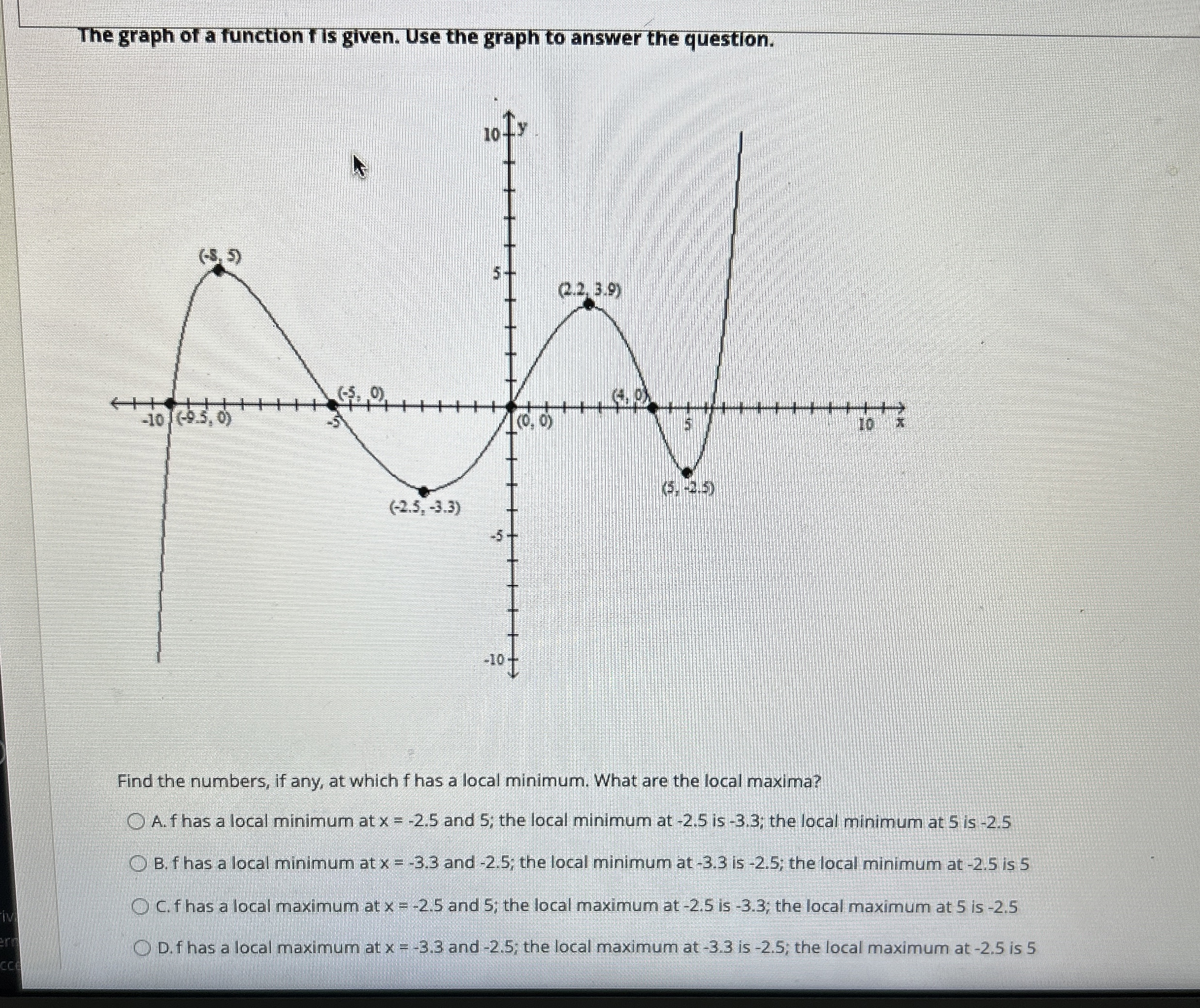 The graph of a function t is given. Use the graph