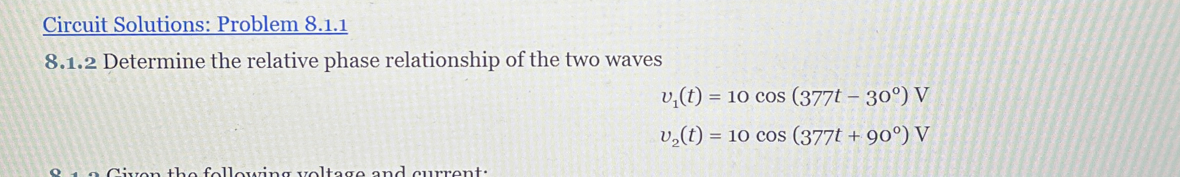 Circuit Solutions: Problem 8 . 1 . 1 8 . 1 . 2