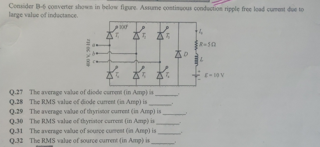 Consider B - 6 converter shown in below figure.