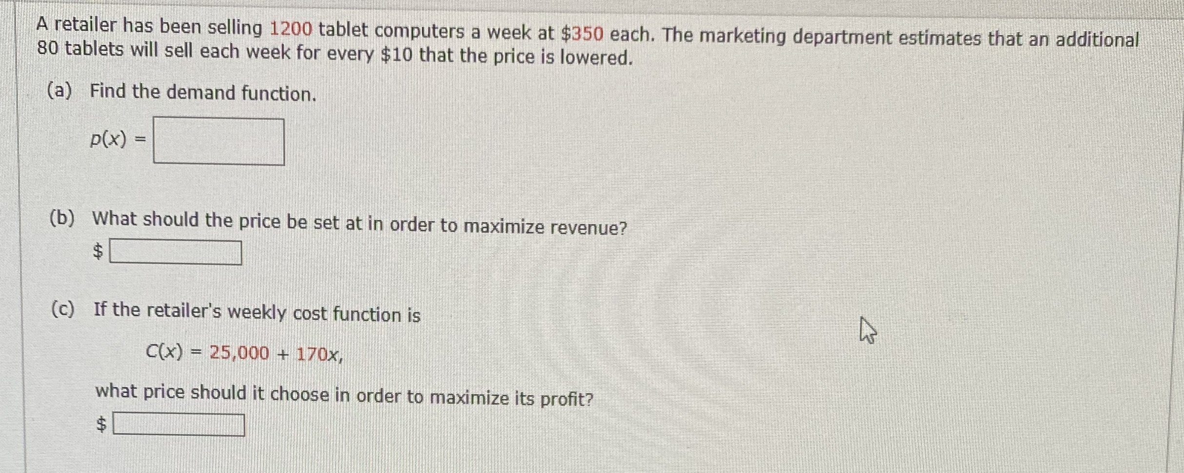 A retailer has been selling 1 2 0 0 tablet