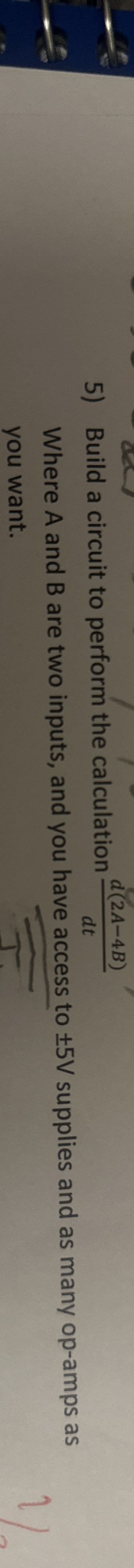 Build a circuit to perform the calculation d ( 2