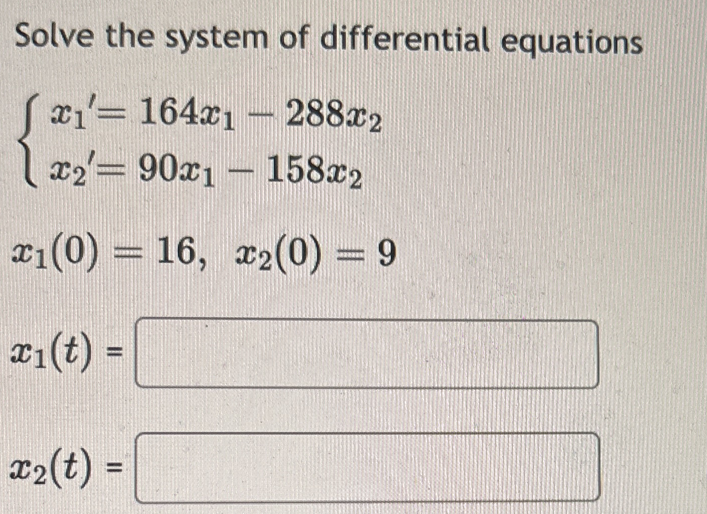 Solve the system of differential equations { x 1