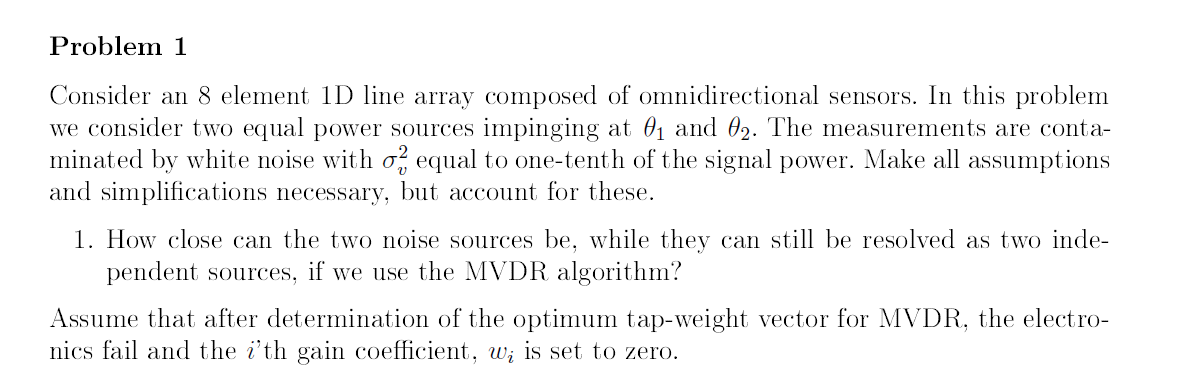 Problem 1 Consider an 8 element 1 D line array