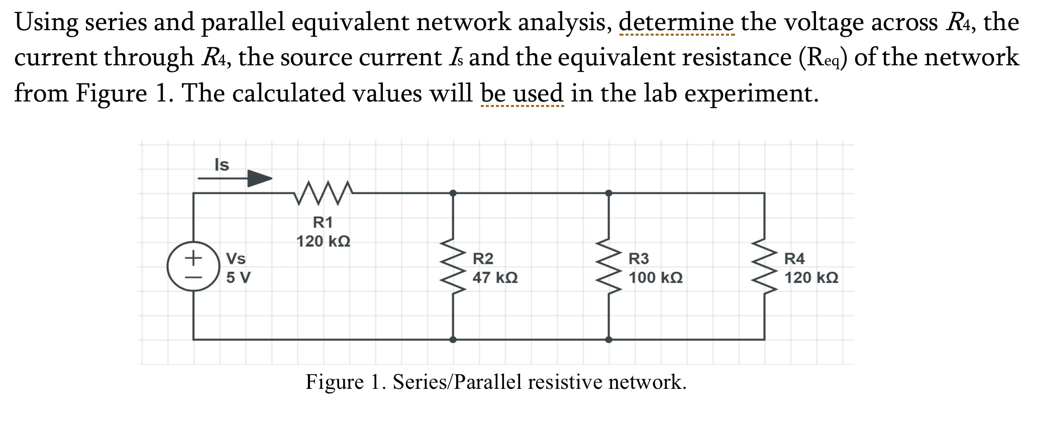 Using series and parallel equivalent network