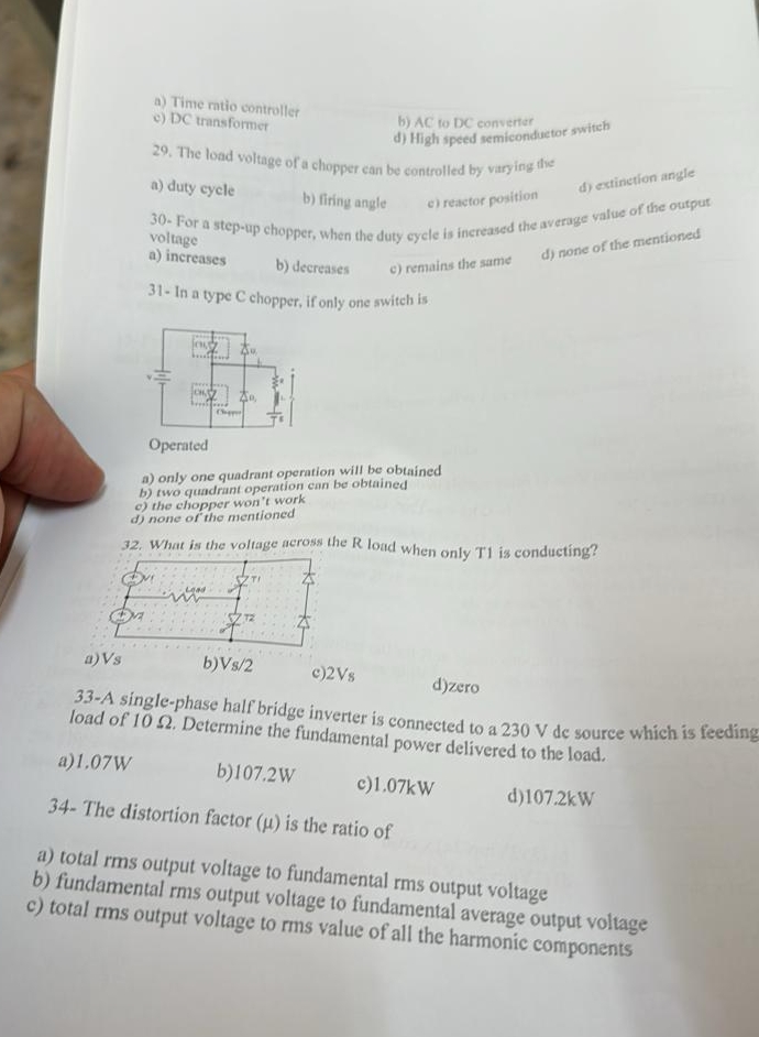 2 8 - a chopper is a a ) Time ratio controller c