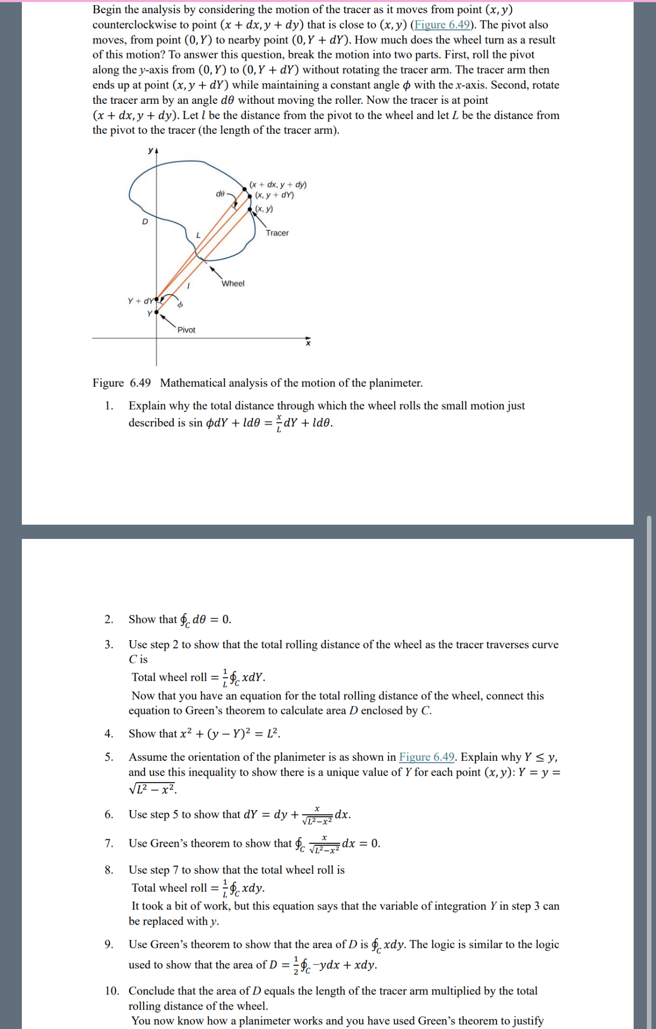 Begin the analysis by considering the motion of