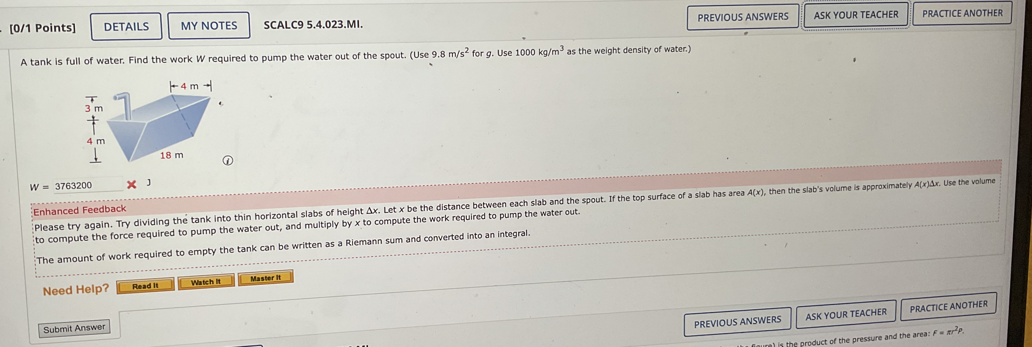 [ 0 / 1 Points ] SCALC 9 5 . 4 . 0 2 3 . MI . ASK