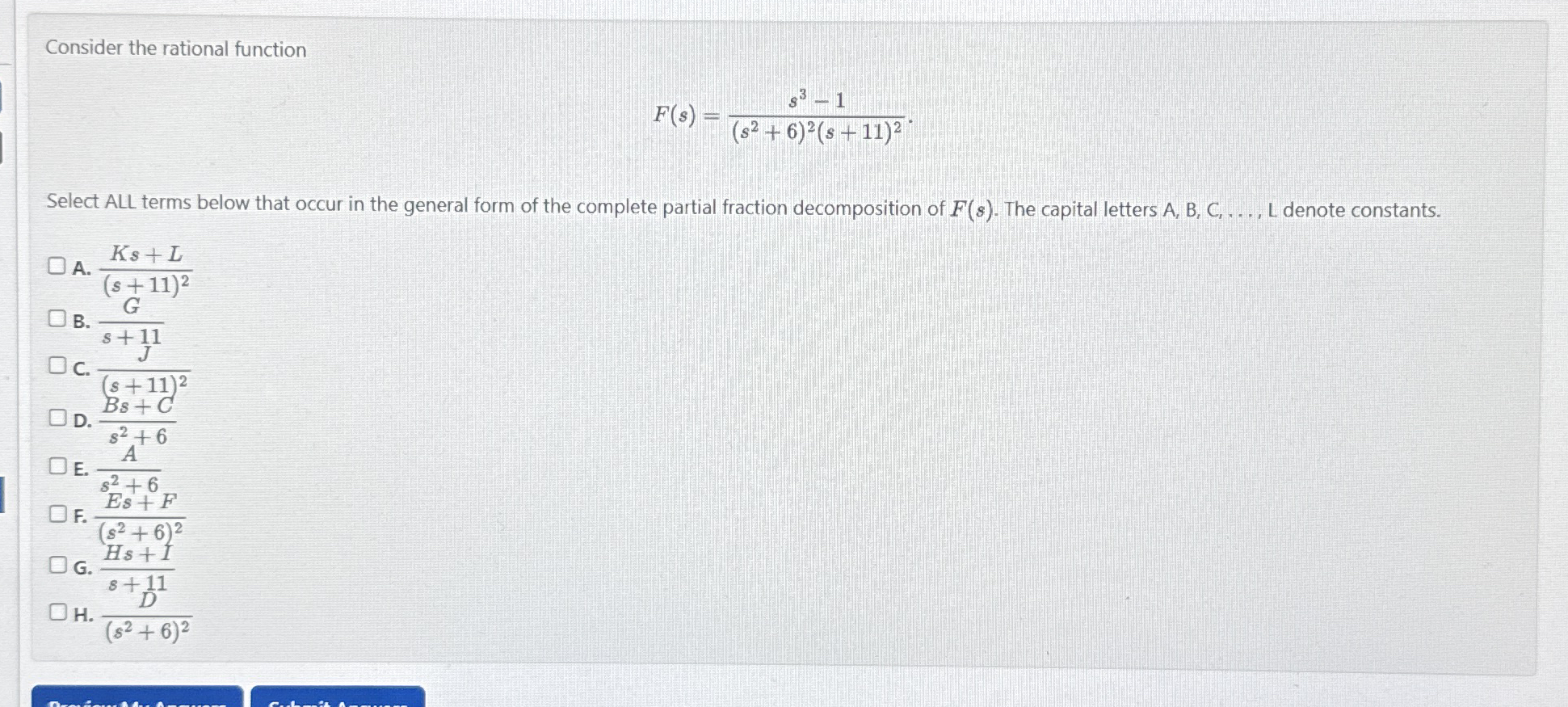 Consider the rational function F ( s ) = s 3 - 1