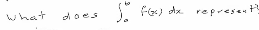 What does a b f ( x ) d x represent?