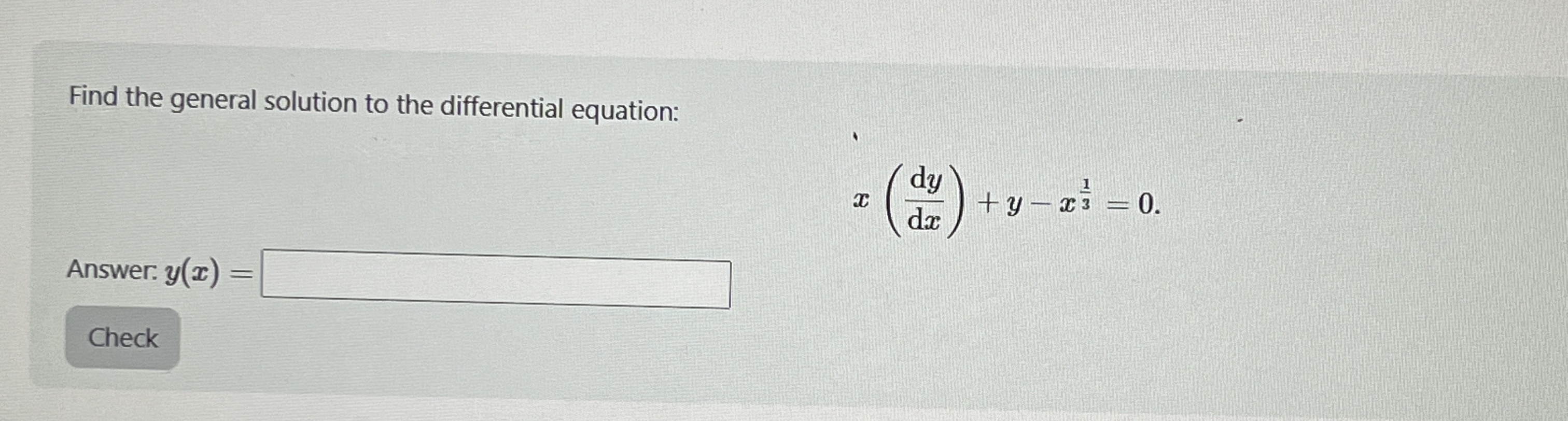 Find the general solution to the differential