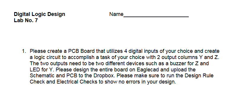 1 . Please create a PCB Board that utilizes 4