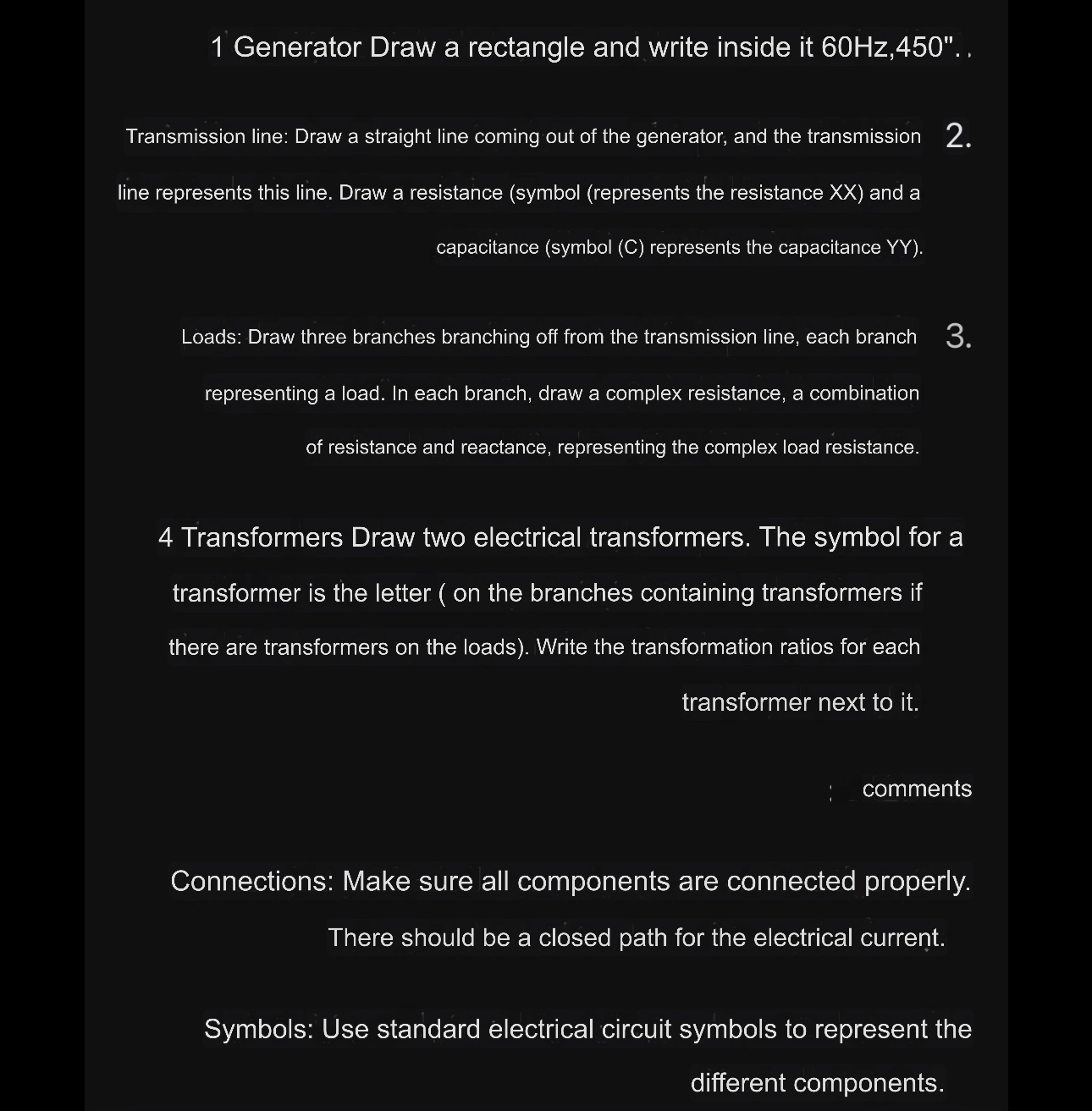 1 Generator Draw a rectangle and write inside it