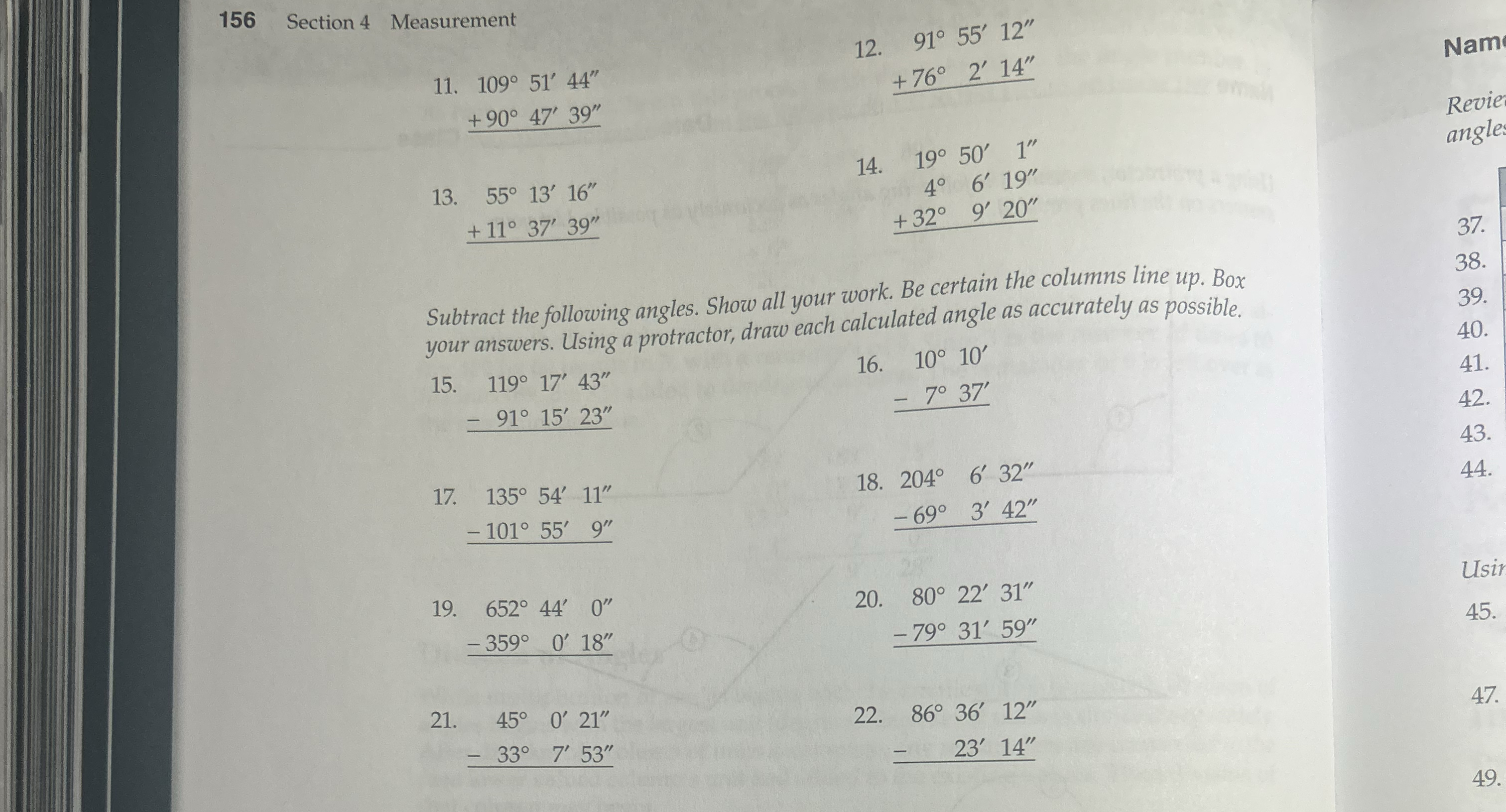 1 5 6 Section 4 Measurement 1 1 . 1 0 9 5 1 ' 4 4