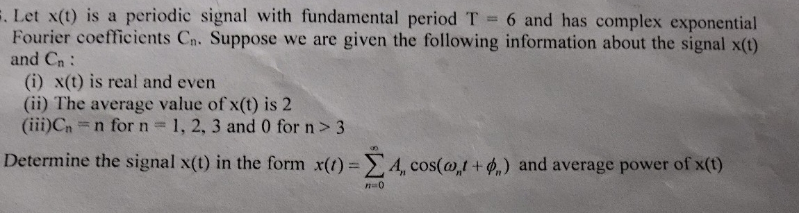 Let x ( t ) is a periodic signal with fundamental