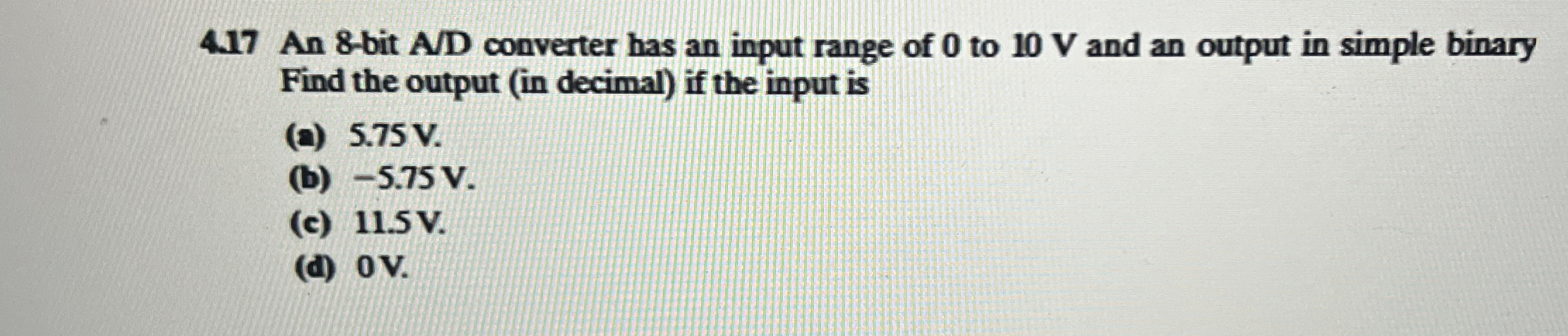 4 . 1 7 An 8 - bit AD converter has an input