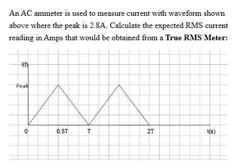 An AC ammeter is used to measure current with