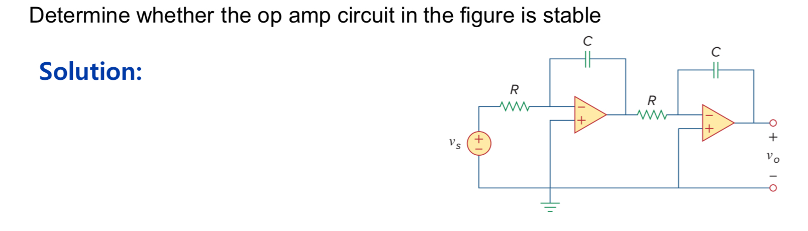 Determine whether the op amp circuit in the