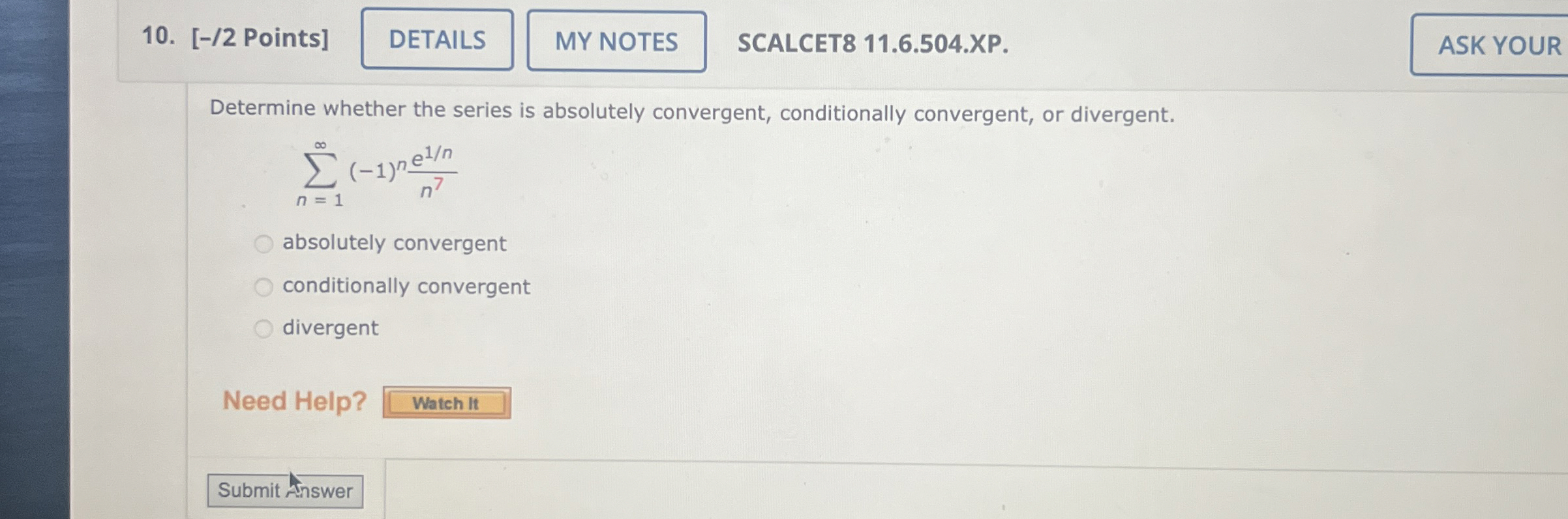[ - / 2 Points ] SCALCET 8 1 1 . 6 . 5 0 4 . XP .