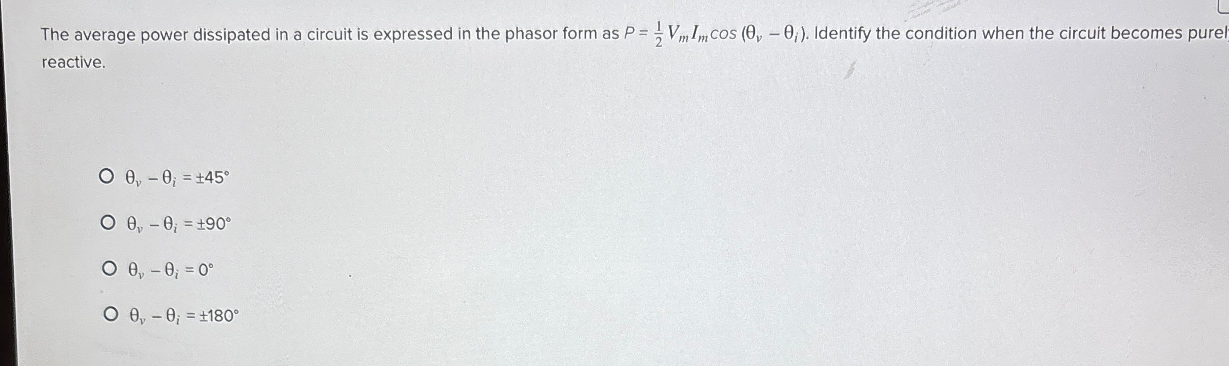 The average power dissipated in a circuit is